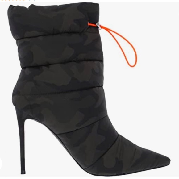 Steve Madden Black Camouflage Heeled Boots - Picture 3 of 11